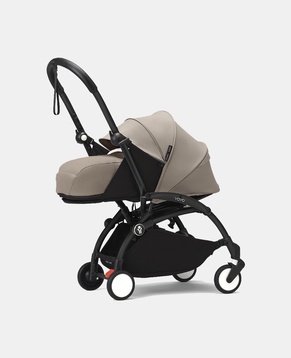 646204-2.jpg Stokke YOYO³ cu cadru negru și pachet Nou-Născuți 0+ Taupe - imagine 1