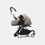 Stokke YOYO³ cu cadru alb și pachet Nou-Născuți 0+ Taupe
