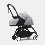 Stokke YOYO³ cu cadru negru și pachet Nou-Născuți 0+ Stone