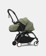 Stokke YOYO³ cu cadru negru și pachet Nou-Născuți 0+ Olive