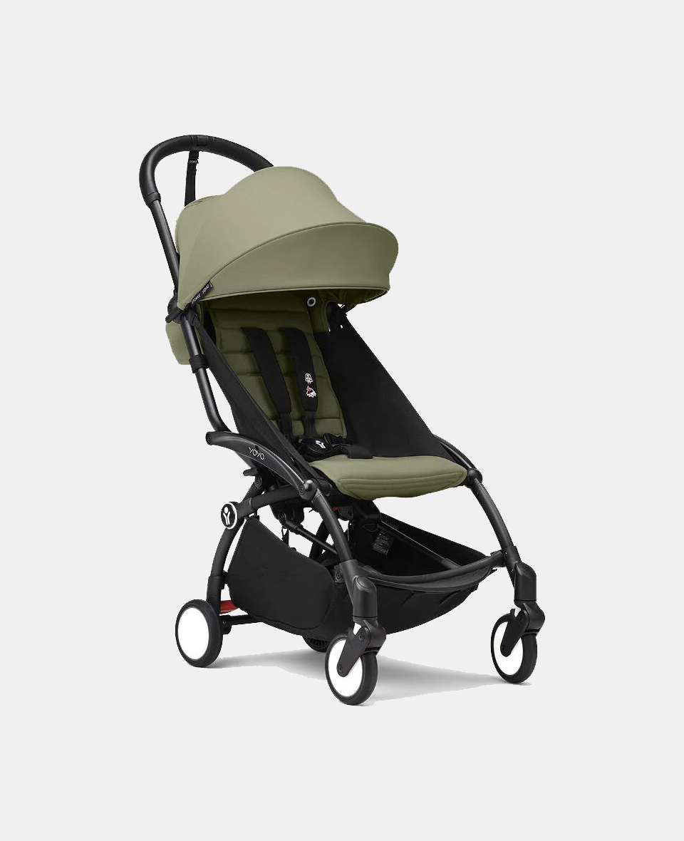 646411-6.jpg Stokke YOYO³ cu cadru negru și pachet 6+ Olive - imagine 1