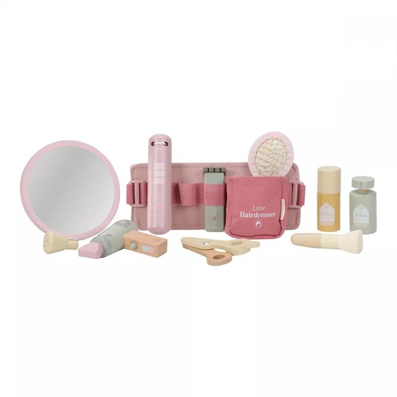 8713291225145.jpg Set de coafor cu accesorii din lemn FSC - Roz - Little Dutch - imagine 1