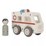 Mașinuță din lemn FSC - Ambulanță - Little Dutch