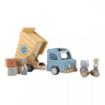 Mașinuță din lemn FSC cu accesorii - Mașină de gunoi - Little Dutch