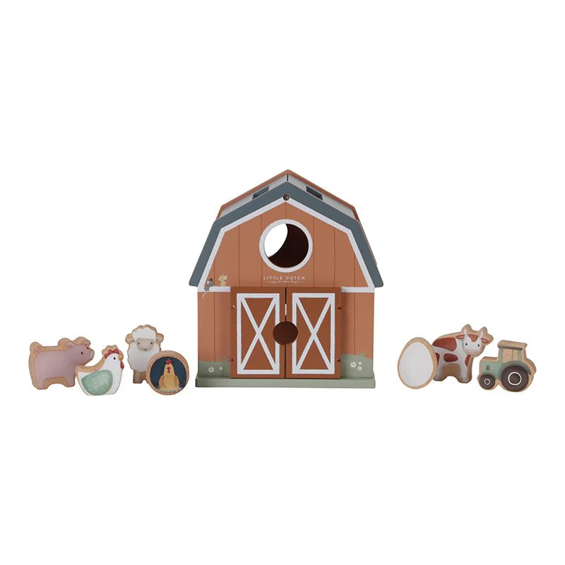 8713291771475.jpg Jucarie din lemn FSC sortator forme - Little Farm - Little Dutch - imagine 1