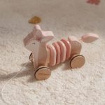 Jucarie din lemn FSC cu roti si snur pentru tras - Caprioara - Fairy Garden - Little Dutch - imagine 5