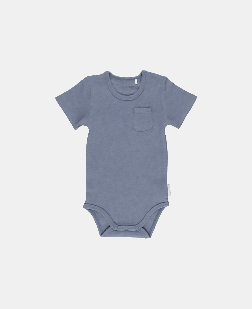 8719128176598.jpg Body cu mânecă scurtă pentru bebeluși Blue Melange Little Dutch - imagine 1