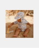 Costum de baie cu mânecă scurtă cu protecție UV 50+ - Seashells Multi-colour - Little Dutch - imagine 4