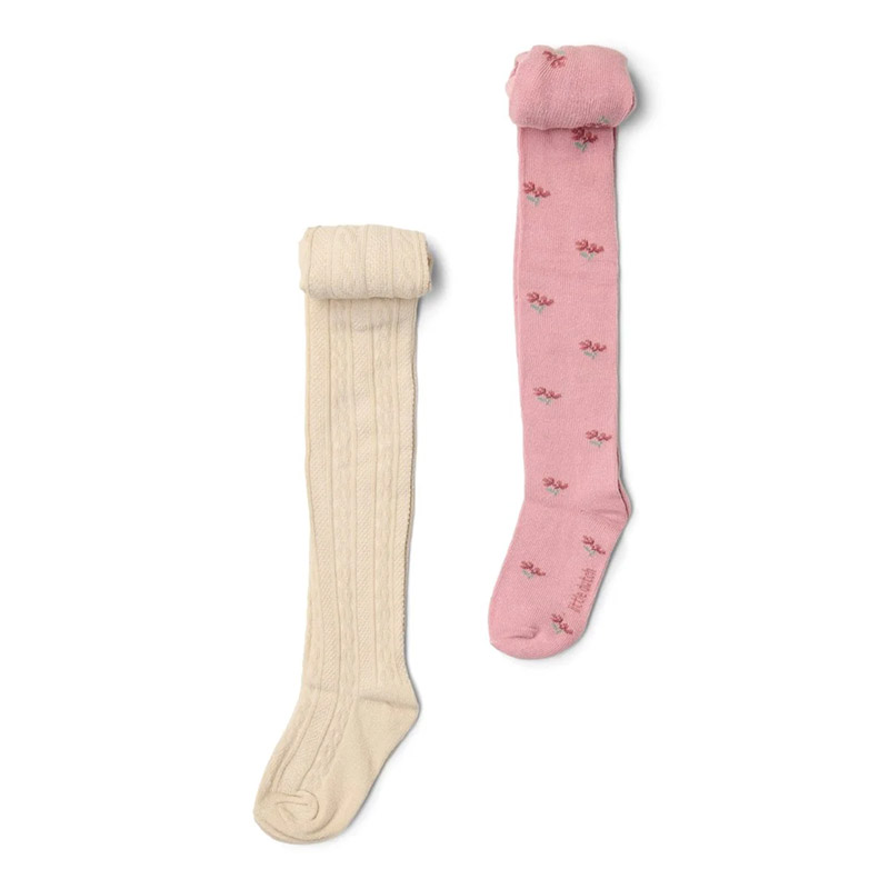 8721122582091.jpg Ciorapi din bumbac - set 2 bucăți - Sand/Velvet Rose - Fairy Garden - Little Dutch - imagine 1