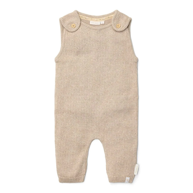 8721122583197.jpg Salopetă din bumbac organic pentru bebeluși - Soft Beige Melee - Newborn Naturals - Little Dutch - imagine 1