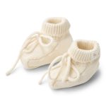 Botoșei din bumbac organic - Off White - Newborn Naturals - Little Dutch