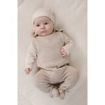 Căciuliță din bumbac organic - Soft Beige Stripe - Newborn Naturals - Little Dutch - imagine 4