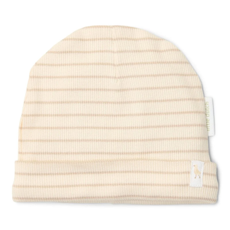 8721122583333.jpg Căciuliță din bumbac organic - Soft Beige Stripe - Newborn Naturals - Little Dutch - imagine 1