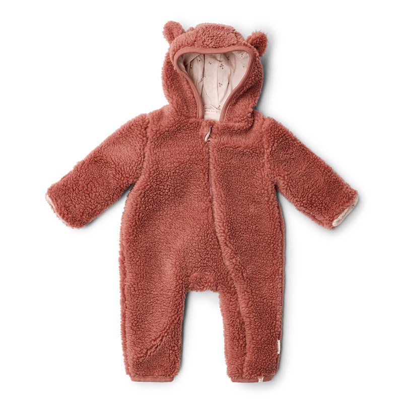 8721122583579.jpg Salopetă căptușită cu glugă din material teddy - Pink Blush - Little Dutch - imagine 1