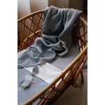 Muselină din bumbac organic - 120x120 cm - Pure Denim Blue - Little Dutch - imagine 4