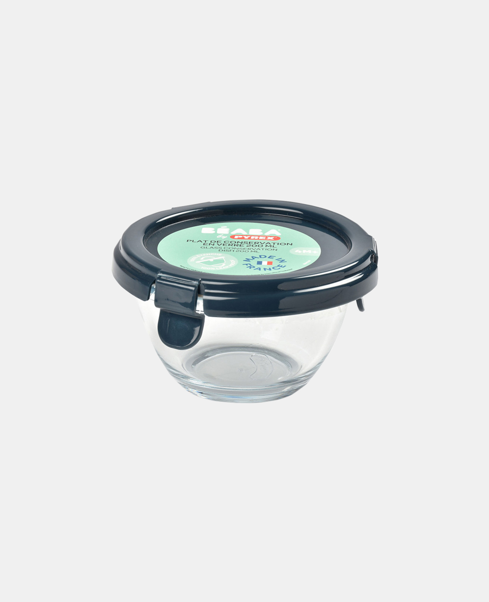 B780500.jpg Beaba Recipient ermetic din sticlă Pyrex 200ml Dark Blue - imagine 1