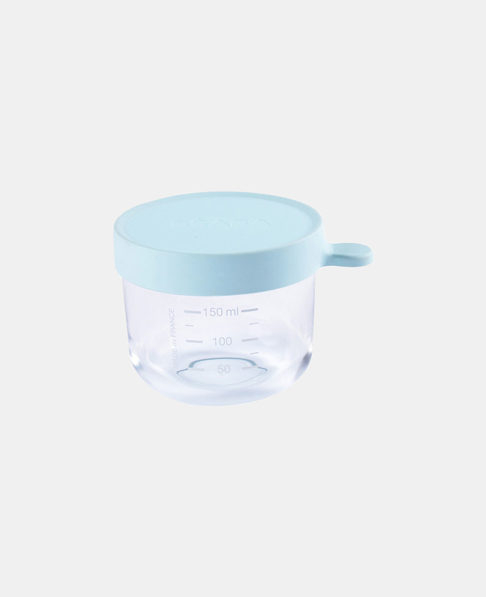 B912650.jpg Beaba Recipient ermetic din sticlă 150ml Bleu - imagine 1