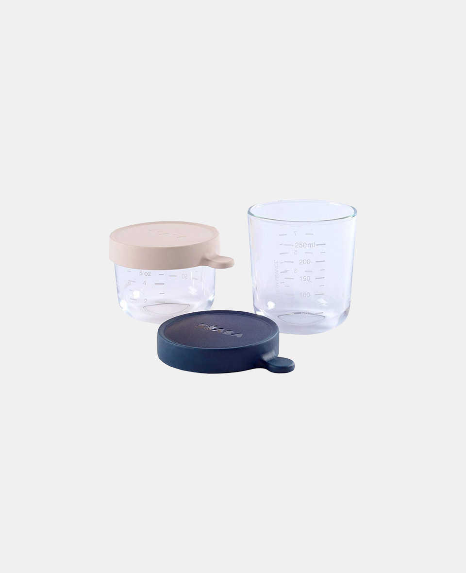 B912654.jpg Set două recipiente din sticlă 150ml 250ml Bleu - imagine 1