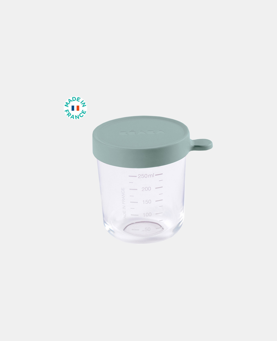 B912799.jpg Beaba Recipient ermetic din sticlă 250ml Eucalyptus - imagine 1