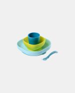 Set de masă silicon 4 piese Bleu BEABA