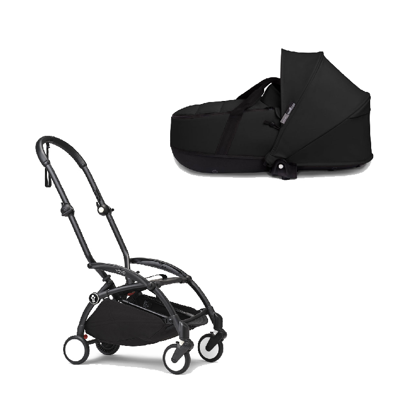 BF-landou-black.jpg Stokke YOYO3 cadru negru și landou pentru căruciorul Babyzen YOYO² Black - imagine 1