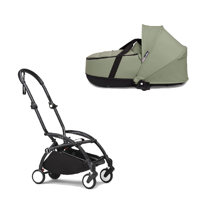 BF-landou-olive.jpg Stokke YOYO3 cadru negru și landou pentru căruciorul Babyzen YOYO² Olive - imagine 1