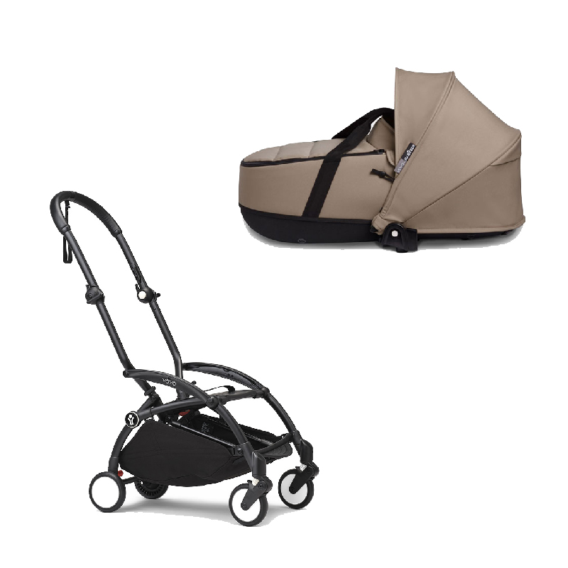 BF-landou-taupe.jpg Stokke YOYO3 cadru negru și landou pentru căruciorul Babyzen YOYO² Taupe - imagine 1