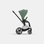 Carucior Sport Electric E-Priam: Cadru Cărucior pentru Copii e-Priam Chrome Black + Parte Sport Carucior Priam Leaf Green Cybex Platinum