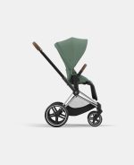 Carucior 2 in 1 Cadru Cărucior pentru Copii e-Priam Chrome Brown + Parte Sport Carucior Priam Leaf Green + Scoică Auto pentru Copii Cloud T i-Size Plus Leaf Green Cybex Platinum - imagine 4