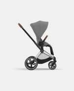 Carucior 2 in 1 Cadru Carucior pentru Copii Priam Chrome Brown + Parte Sport Carucior Priam Mirage Grey + Scoică Auto pentru Copii Cloud T i-Size Plus Mirage Grey Cybex Platinum - imagine 4