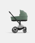 Carucior 2 in 1 Cadru Carucior pentru Copii Priam Chrome Black + Landou PRIAM Lux Leaf Green + Parte Sport Carucior Priam Leaf Green Cybex Platinum - imagine 4