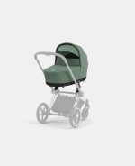 Carucior 2 in 1 Cadru Carucior pentru Copii Priam Chrome Black + Landou PRIAM Lux Leaf Green + Parte Sport Carucior Priam Leaf Green Cybex Platinum - imagine 7