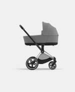 Carucior 2 in 1 Cadru Carucior pentru Copii Priam Chrome Black + Landou PRIAM Lux Mirage Grey + Parte Sport Carucior Priam Mirage Grey Cybex Platinum - imagine 4