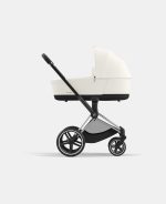 Carucior 2 in 1 Cadru Carucior pentru Copii Priam Chrome Black + Landou PRIAM Lux Off White + Parte Sport Carucior Priam Off White Cybex Platinum - imagine 4