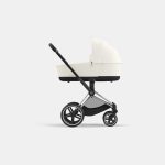 Carucior Nou Nascut Electric E-Priam: Cadru Cărucior pentru Copii e-Priam Chrome Black + Landou PRIAM Lux Off White Cybex Platinum