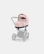 Carucior Nou Nascut Electric E-Priam: Cadru Cărucior pentru Copii e-Priam Chrome Black + Landou PRIAM Lux Peach Pink Cybex Platinum - imagine 6