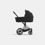 Carucior Nou Nascut Electric E-Priam: Cadru Cărucior pentru Copii e-Priam Chrome Black + Landou PRIAM Lux Sepia Black Cybex Platinum