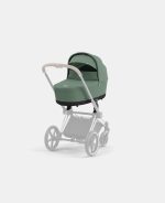 Carucior Nou Nascut Electric E-Priam: Cadru Cărucior pentru Copii e-Priam Chrome Brown + Landou PRIAM Lux Leaf Green Cybex Platinum - imagine 6