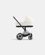 Carucior Nou Nascut Electric E-Priam: Cadru Cărucior pentru Copii e-Priam Chrome Brown + Landou PRIAM Lux Off White Cybex Platinum