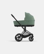 Carucior 2 in 1 Cadru Carucior pentru Copii Priam Matt Black + Landou PRIAM Lux Leaf Green + Parte Sport Carucior Priam Leaf Green Cybex Platinum - imagine 4