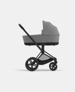 Carucior 2 in 1 Cadru Cărucior pentru Copii e-Priam Matt Black + Landou PRIAM Lux Mirage Grey + Parte Sport Carucior Priam Mirage Grey Cybex Platinum - imagine 4