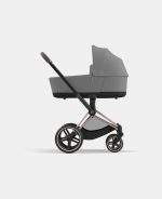 Carucior Nou Nascut Electric E-Priam: Cadru Cărucior pentru Copii e-Priam Rosegold + Landou PRIAM Lux Mirage Grey Cybex Platinum - imagine 2
