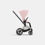Carucior Sport Electric E-Priam: Cadru Cărucior pentru Copii e-Priam Rosegold + Parte Sport Carucior Priam Peach Pink Cybex Platinum