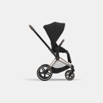 Carucior Sport Electric E-Priam: Cadru Cărucior pentru Copii e-Priam Rosegold + Parte Sport Carucior Priam Sepia Black Cybex Platinum