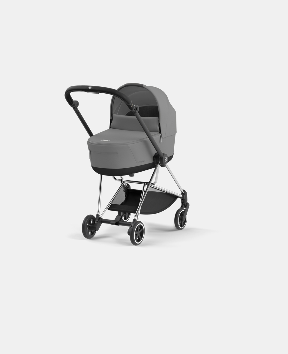 CYB_Mios_Cot_CHBH_MIGR.jpg Carucior Nou Nascut Mios: Cadru Carucior pentru Copii Mios Chrome Black + Landou Mios Lux Mirage Grey Cybex Platinum - imagine 1