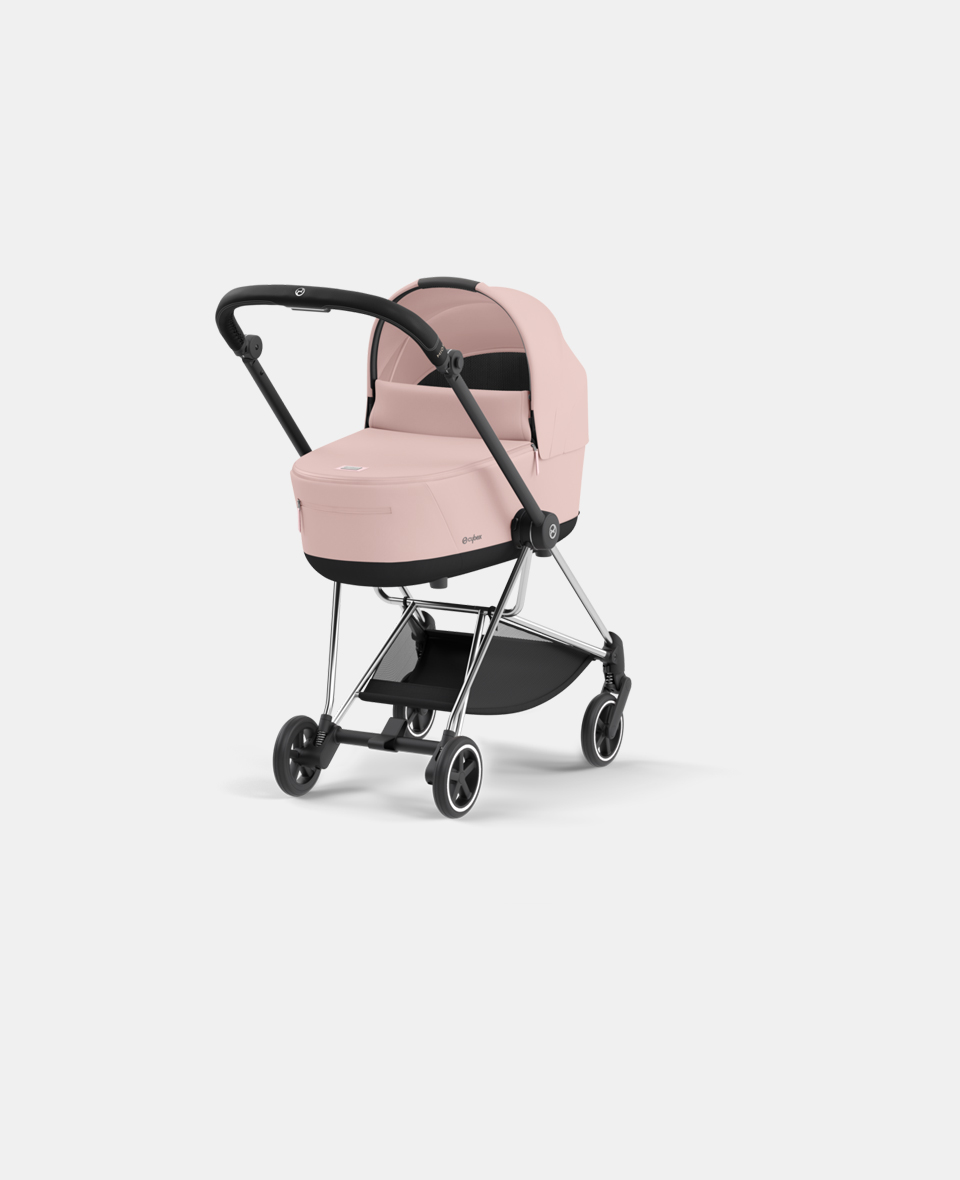 CYB_Mios_Cot_CHBH_PCPI.jpg Carucior Nou Nascut Mios: Cadru Carucior pentru Copii Mios Chrome Black + Landou Mios Lux Peach Pink Cybex Platinum - imagine 1