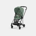 Carucior Sport Mios: Cadru Carucior pentru Copii Mios Matt Black + Parte Sport Carucior MIOS Leaf Green Cybex Platinum