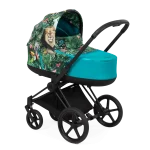 Landou MIOS Lux WE THE BEST BLUE | mid turquoise + Cadru Carucior pentru Copii Mios Chrome Black Cybex Platinum
