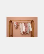 Body kimono cu mânecă lungă din bumbac organic - Sand - Little Dutch - imagine 5