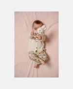 Cardigan tricotat din mix de lână pentru bebeluși - Soft White - Vintage Sunny Stripes - Little Dutch - imagine 7